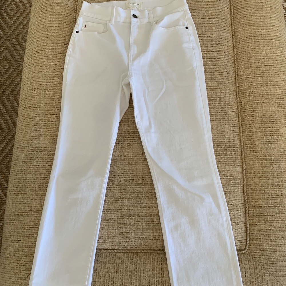 LAFAYETTE 148 Denim Reeve Straight Jean, white,  Size: 29